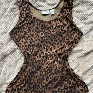 Chico's Brown and Black Leopard Print Tank Top